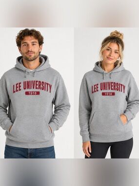 Lee University Flames Gray Pullover Hoodie Size Small